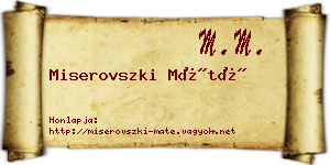 Miserovszki Máté névjegykártya